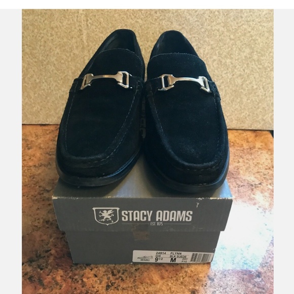 STACY ADAMS MEN\'S BLACK SUEDE DRESS SHOES - STYLE- FLYNN 24914  SIZE 9.5 M w/box main image 4